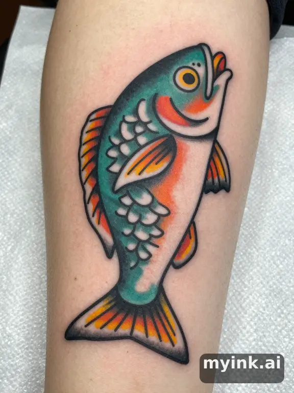 Pisces fish symbol — Traditional Tattoo Design reference image