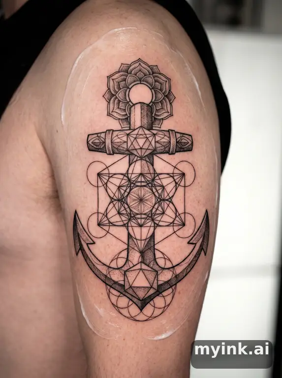 Anchor — Geometric Tattoo Design reference image