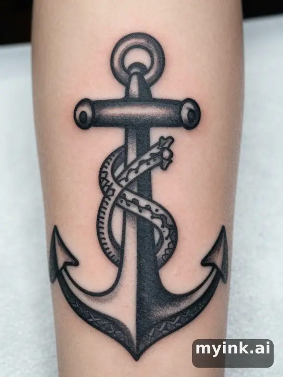 Anchor — Blackwork Tattoo Design reference image