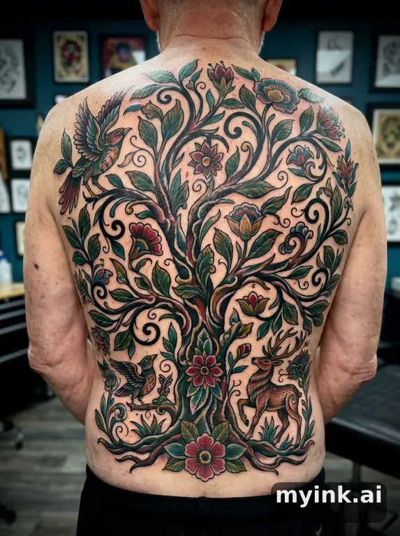 Tree of life — Neotraditional Tattoo Design reference image