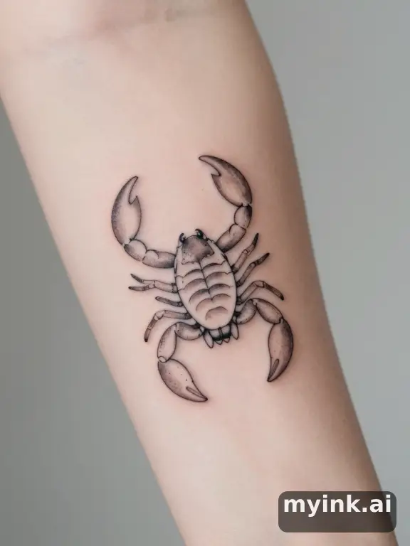 Scorpio scorpion symbol — Minimalist Tattoo Design reference image