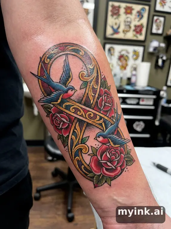 Infinity symbol — Neotraditional Tattoo Design reference image