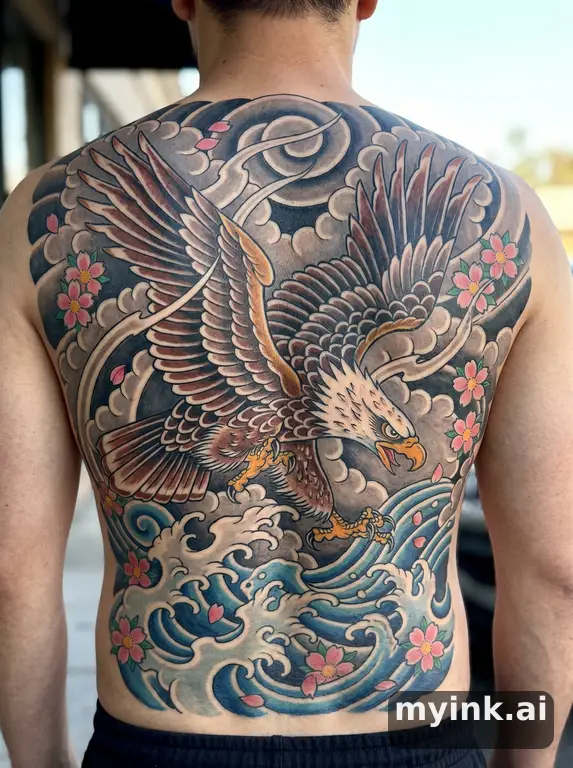 Soaring eagle — Japanese Tattoo Design reference image