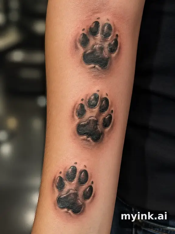 Paw prints — Realistic Tattoo Design reference image