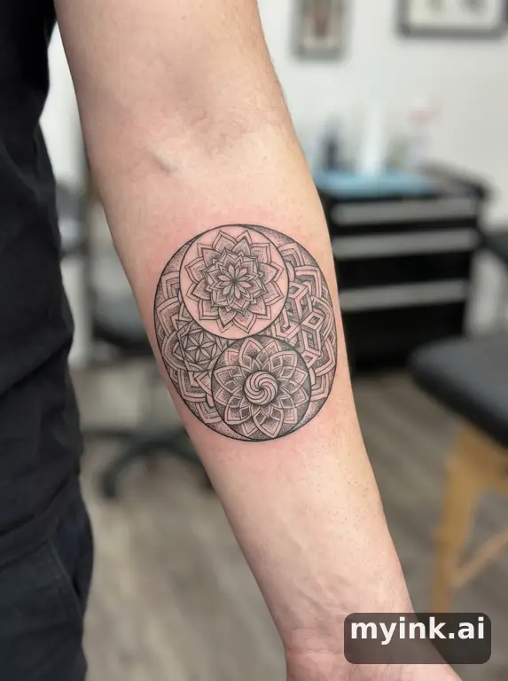 Yin yang symbol — Geometric Tattoo Design reference image