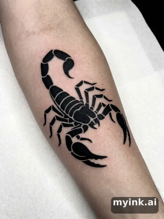 Scorpio scorpion symbol — Blackwork Tattoo Design reference image