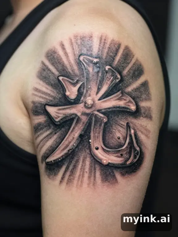 Japanese kanji '光' (light) — Realistic Tattoo Design reference image