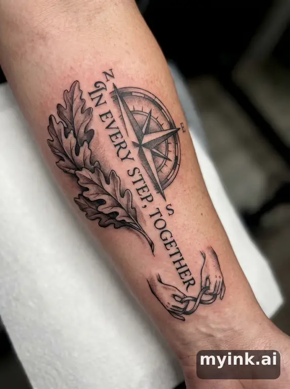 Meaningful vow tattoo concept with subtle symbols and aging-safe spacing — Realistic Tattoo Design reference image