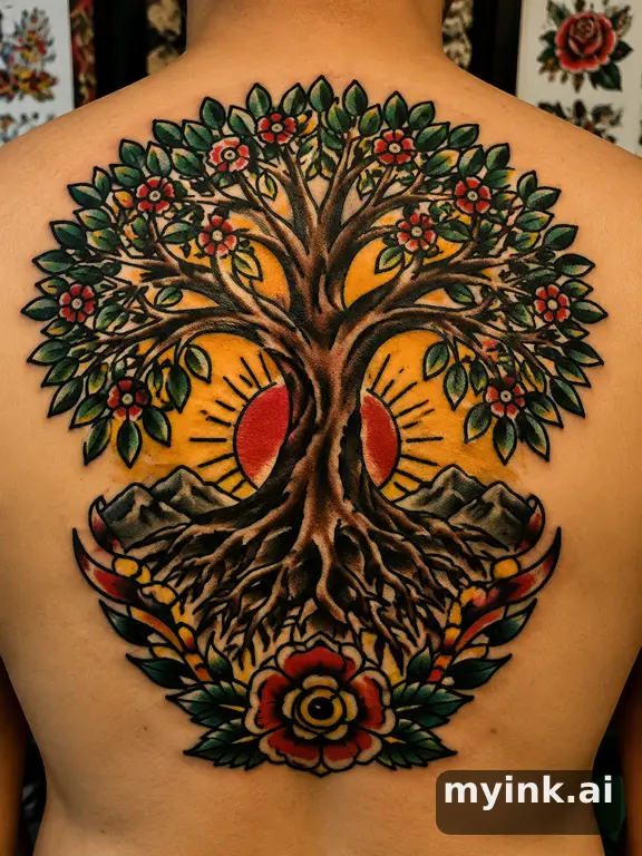 Tree of life — Traditional Tattoo Design reference image
