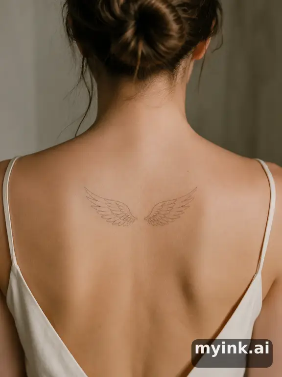 Angel wings — Minimalist Tattoo Design reference image
