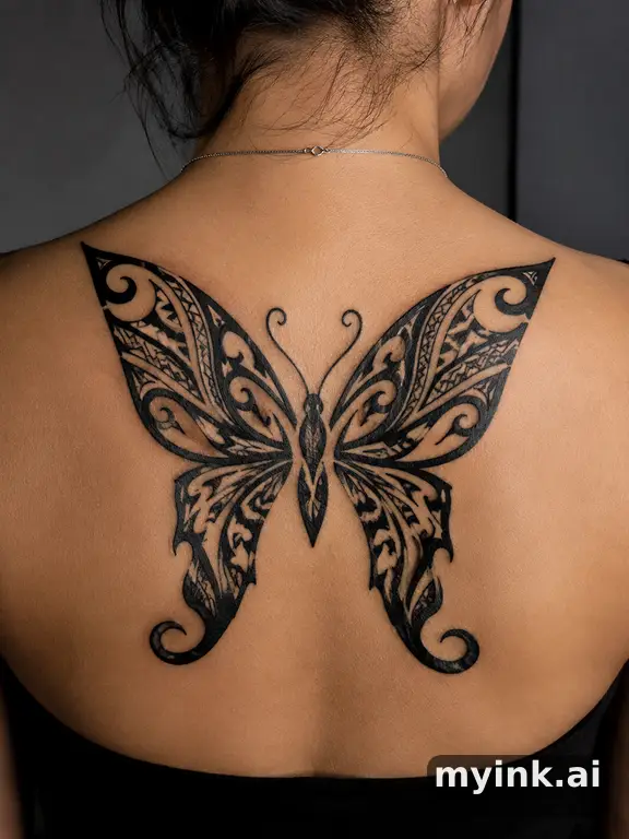 Butterfly — Tribal Tattoo Design reference image