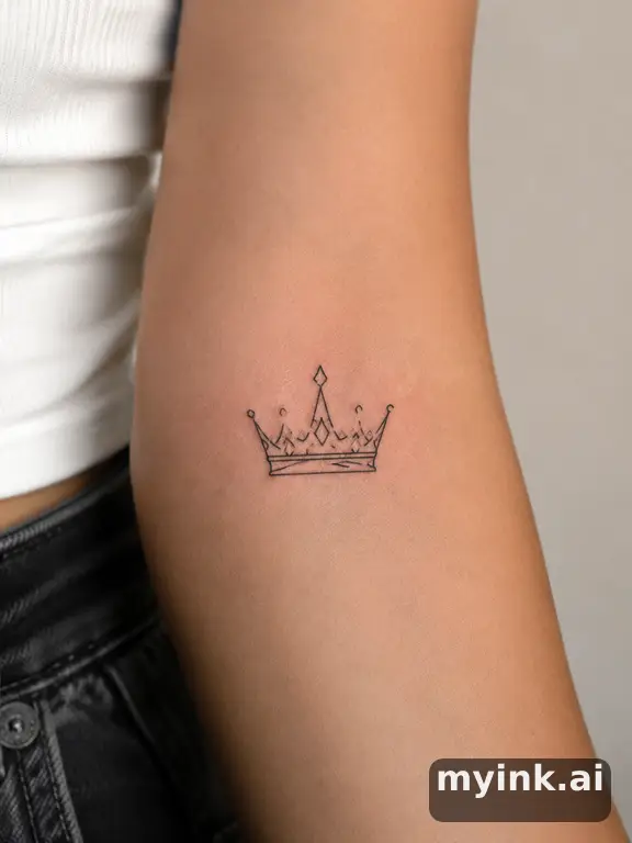 Crown — Minimalist Tattoo Design reference image