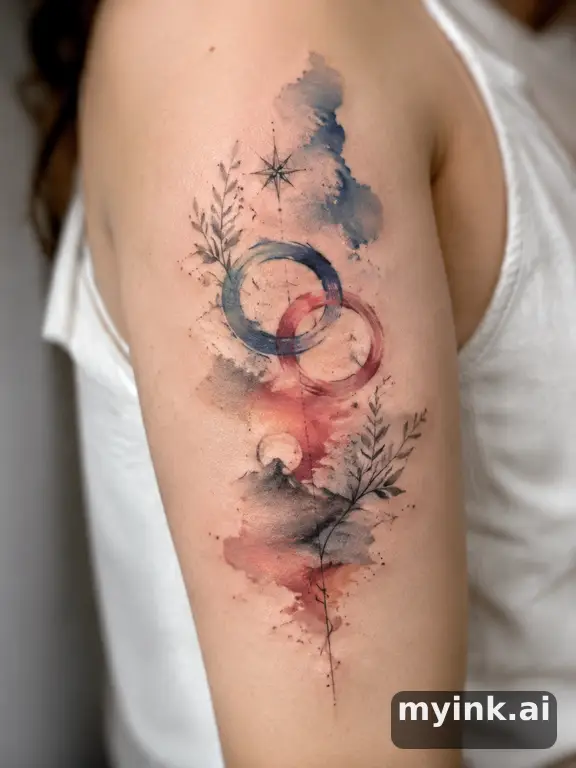 Meaningful vow tattoo concept with subtle symbols and aging-safe spacing — Watercolor Tattoo Design reference image