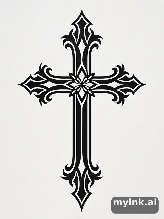 Cross — Blackwork Tattoo Design reference image