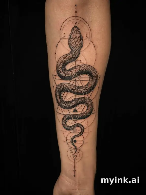 Coiled snake — Geometric Tattoo Design reference image