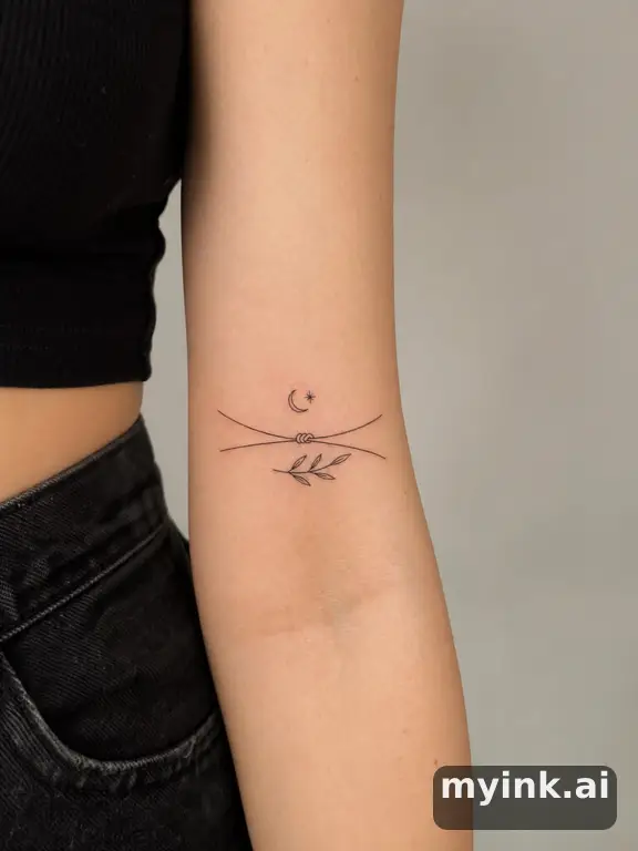 Meaningful vow tattoo concept with subtle symbols and aging-safe spacing — Minimalist Tattoo Design reference image