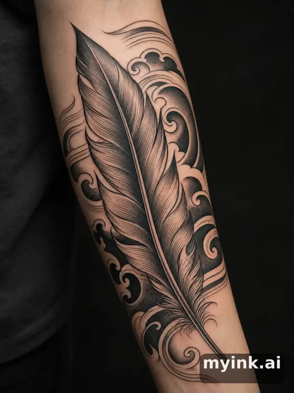 Feather — Japanese Tattoo Design reference image