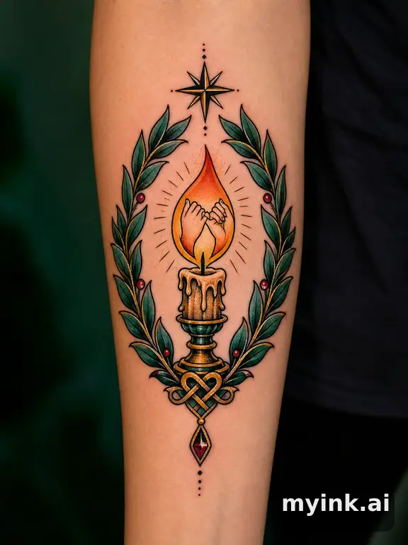 Meaningful vow tattoo concept with subtle symbols and aging-safe spacing β Neotraditional Tattoo Design reference image