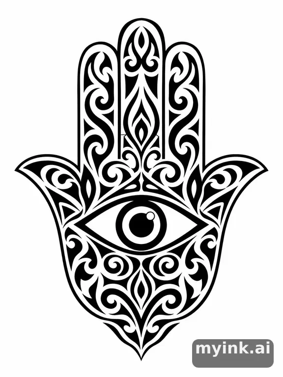 Hamsa hand β Tribal Tattoo Design reference image