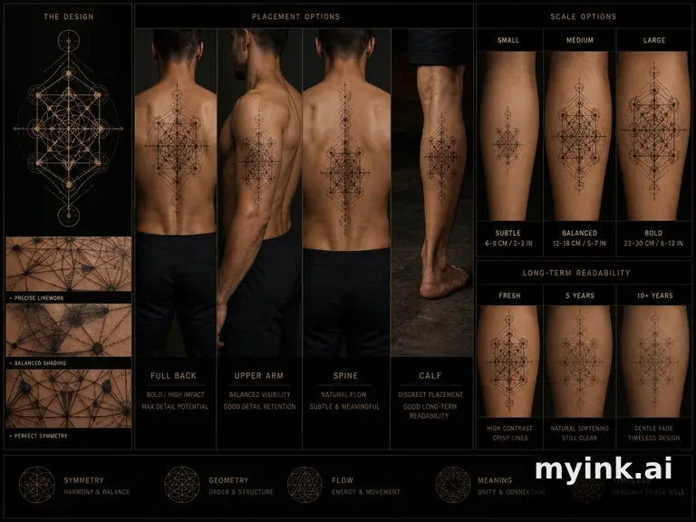 First tattoo decision board comparing placement β Geometric Tattoo Design reference image