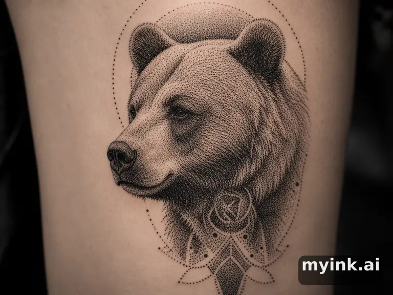 Bear β Dotwork Tattoo Design reference image