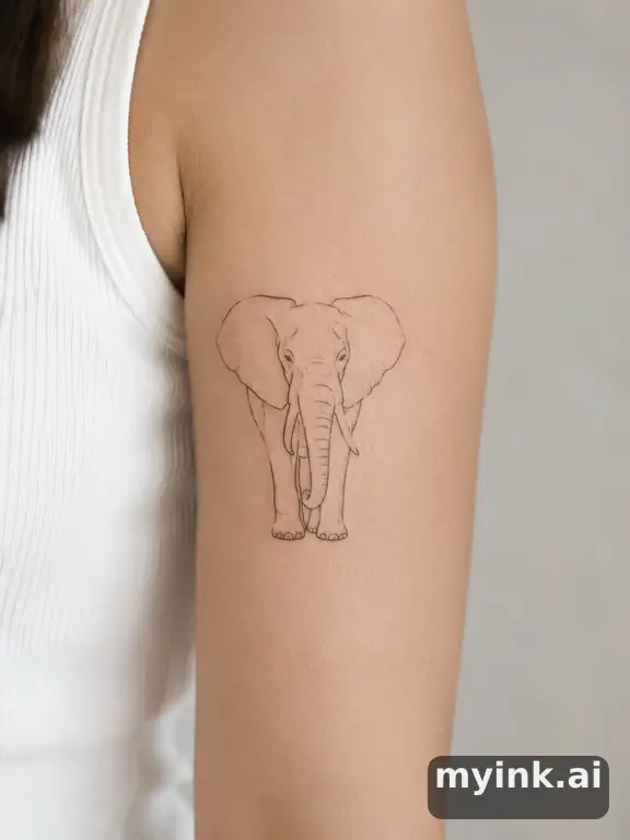 Elephant — Minimalist Tattoo Design reference image