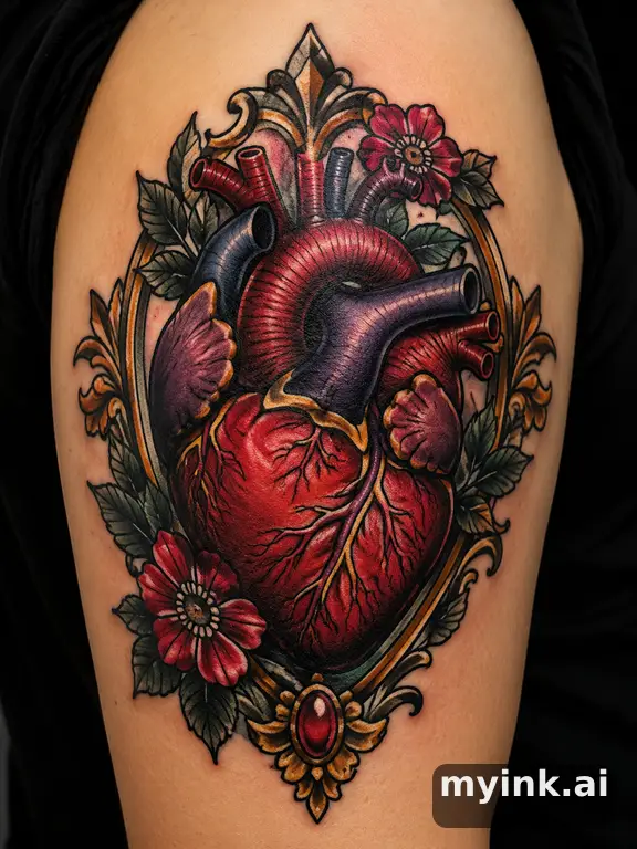 Heart — Neotraditional Tattoo Design reference image