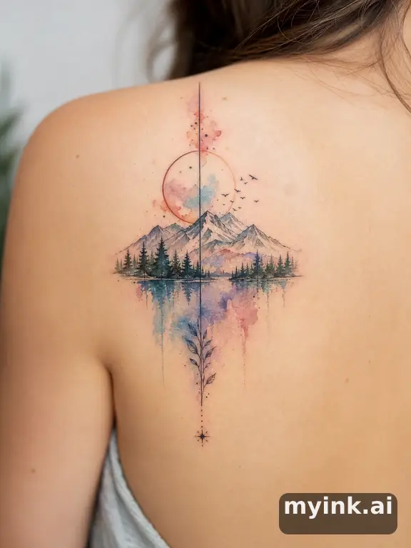 Meaningful vow tattoo concept with subtle symbols and aging-safe spacing — Watercolor Tattoo Design reference image