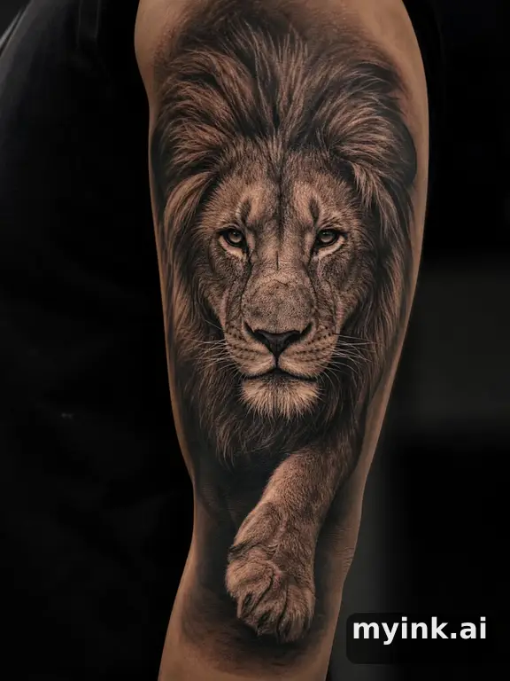Majestic lion — Realistic Tattoo Design reference image