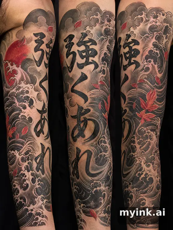 Phrase 'Stay Strong' in script β Japanese Tattoo Design reference image