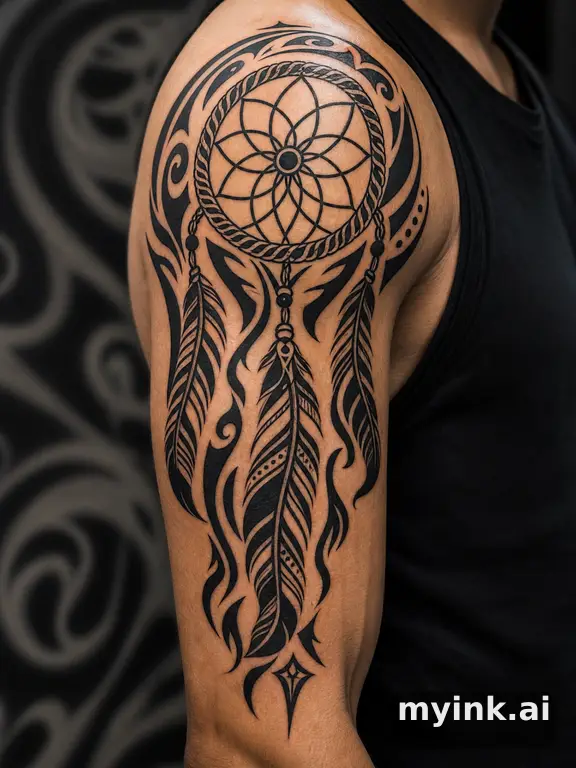Dreamcatcher β Tribal Tattoo Design reference image