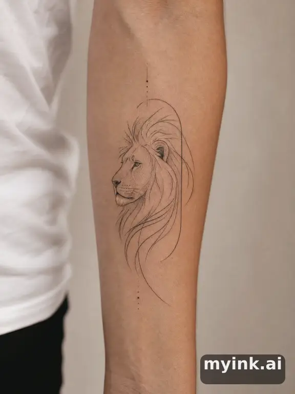 Majestic lion β Minimalist Tattoo Design reference image