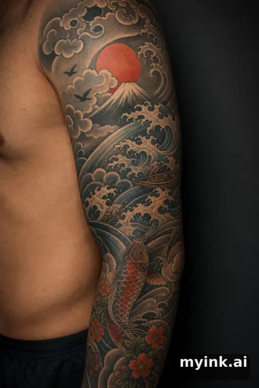 Meaningful vow tattoo concept with subtle symbols and aging-safe spacing — Japanese Tattoo Design reference image