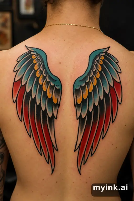 Angel wings — Traditional Tattoo Design reference image