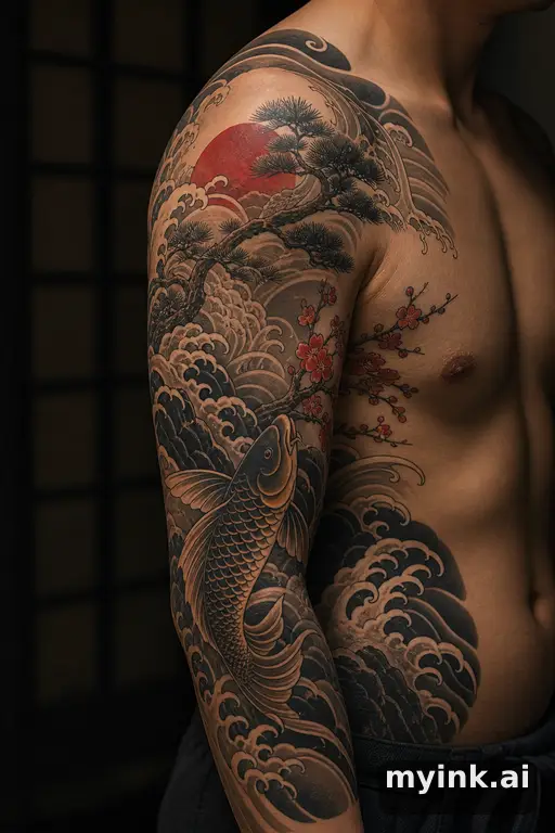 Meaningful vow tattoo concept with subtle symbols and aging-safe spacing — Japanese Tattoo Design reference image