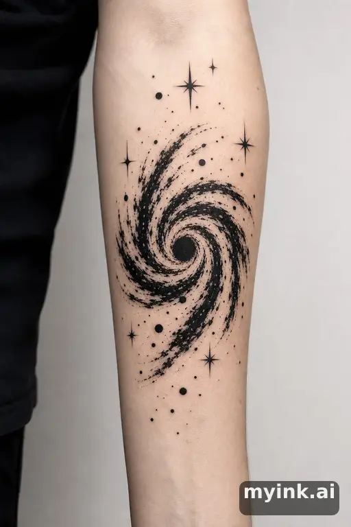 Galaxy spiral — Blackwork Tattoo Design reference image