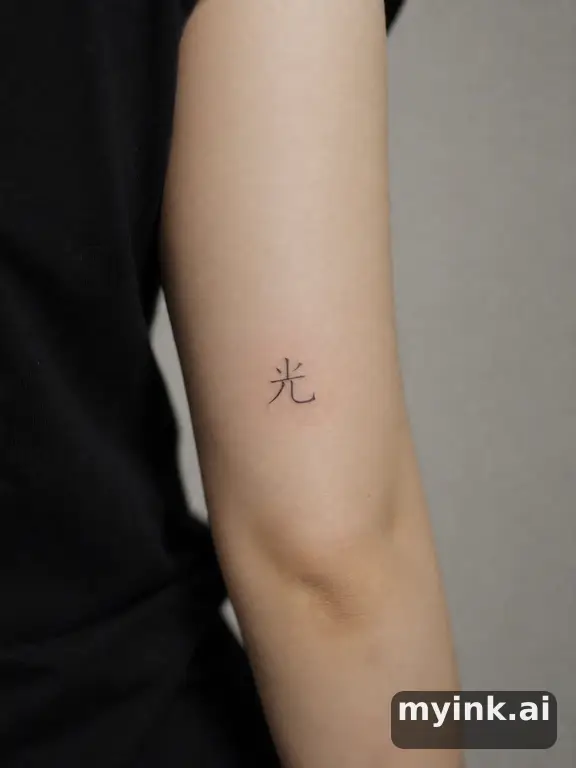 Japanese kanji '光' (light) — Minimalist Tattoo Design reference image