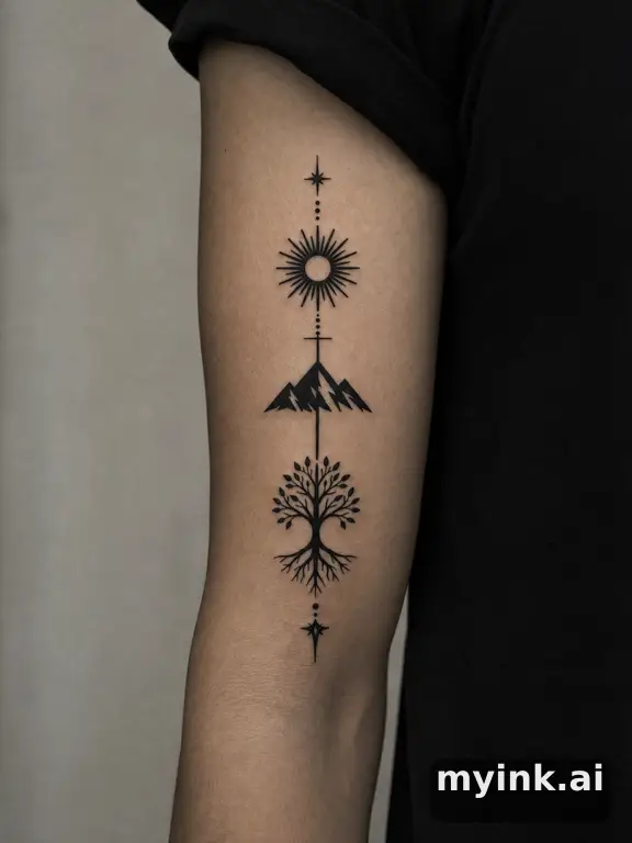 Meaningful vow tattoo concept with subtle symbols and aging-safe spacing — Blackwork Tattoo Design reference image