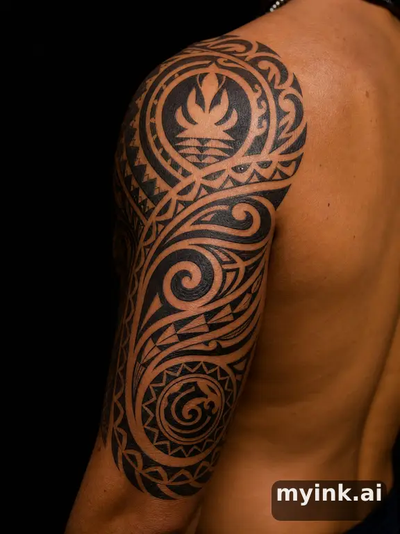 Meaningful vow tattoo concept with subtle symbols and aging-safe spacing — Tribal Tattoo Design reference image