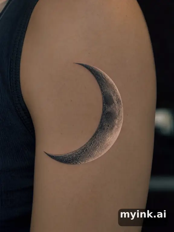 Crescent moon — Realistic Tattoo Design reference image