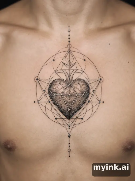 Heart — Geometric Tattoo Design reference image