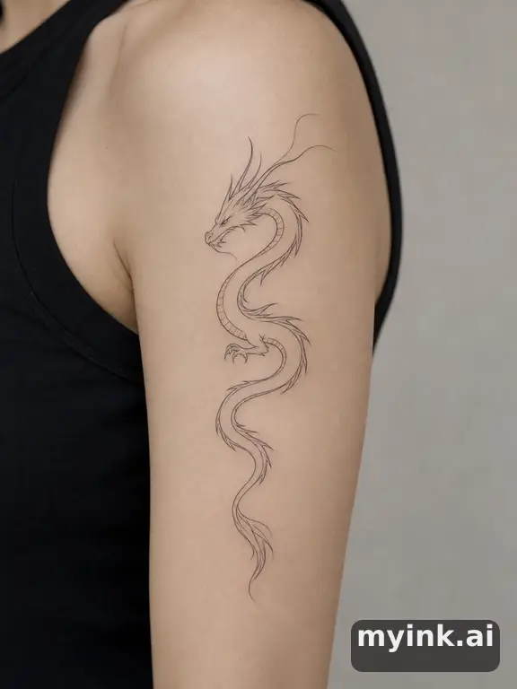 Dragon — Minimalist Tattoo Design reference image