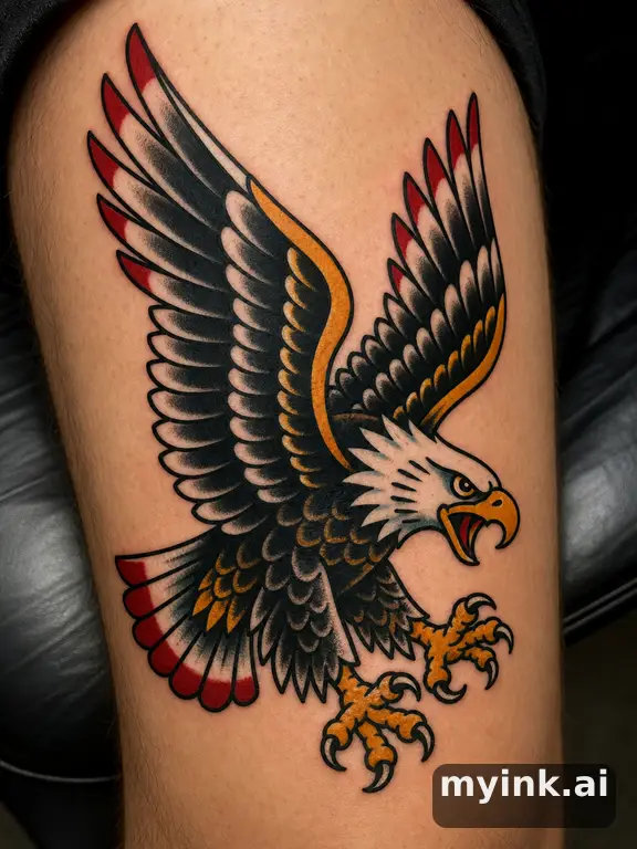 Soaring eagle — Traditional Tattoo Design reference image