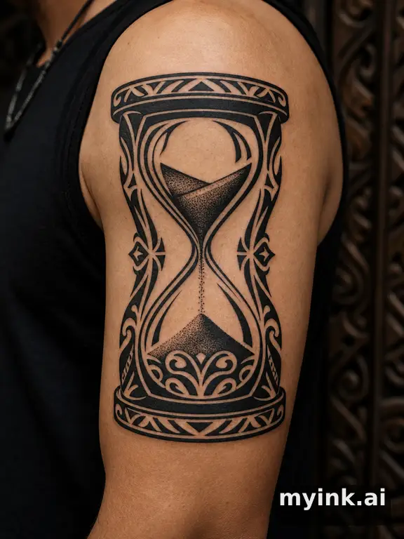 Hourglass — Tribal Tattoo Design reference image