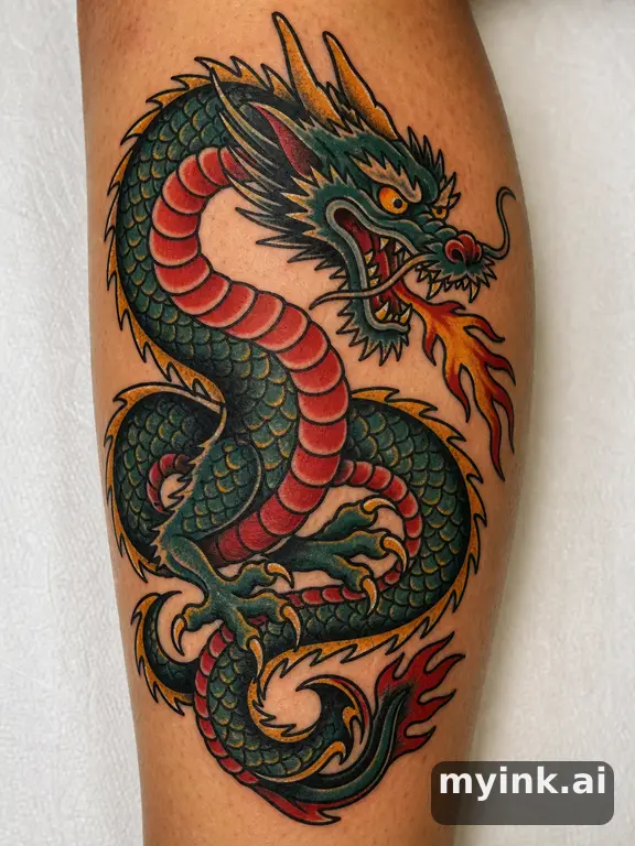 Dragon — Traditional Tattoo Design reference image