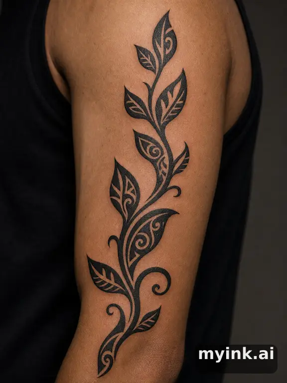 Vine with leaves — Tribal Tattoo Design reference image