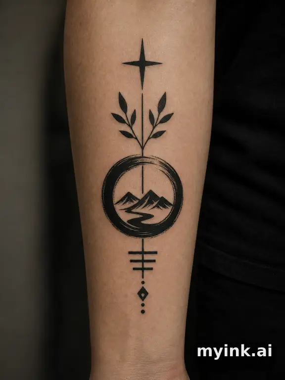 Meaningful vow tattoo concept with subtle symbols and aging-safe spacing — Blackwork Tattoo Design reference image