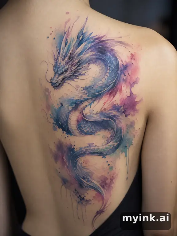 Dragon — Watercolor Tattoo Design reference image