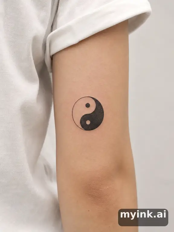 Yin yang symbol — Minimalist Tattoo Design reference image