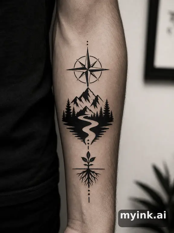 Meaningful vow tattoo concept with subtle symbols and aging-safe spacing — Blackwork Tattoo Design reference image